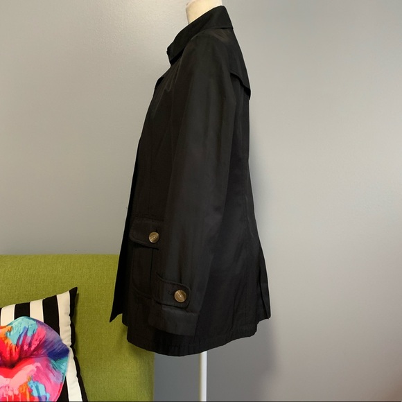 Gallery Classic Black Button Trench Coat - Picture 4 of 8
